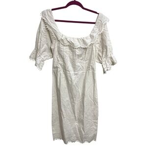 NWT Sea New York Naomie Off Shoulder Eyelet‎ Dress White Cottagecore Size 6
